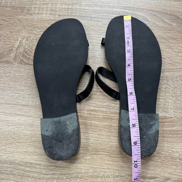 Reformation Marion Black Slip-On Low Heel Leather Sandals 8 - Picture 6 of 11